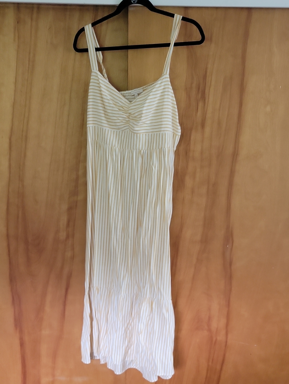Women’s Striped White & Yellow Striped Dress